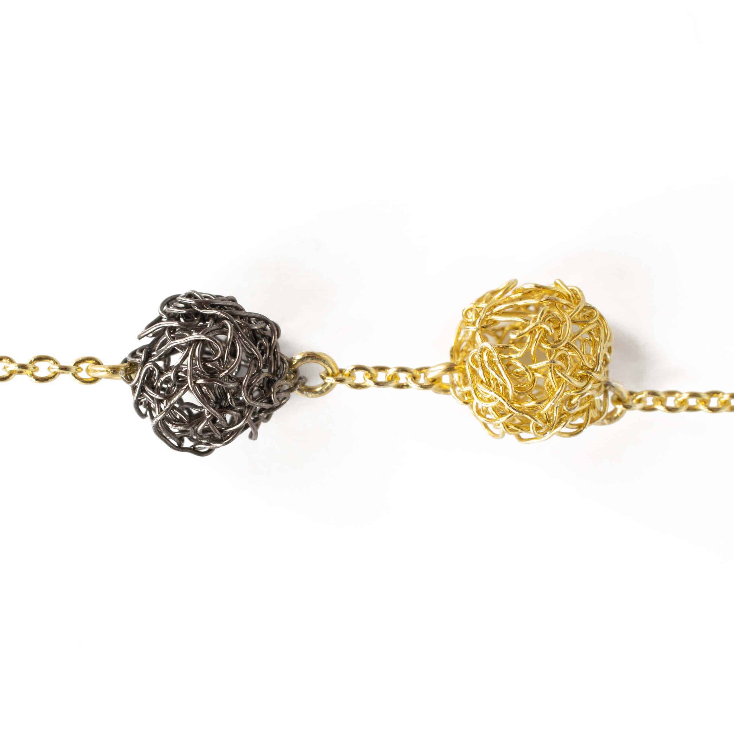 Black Rhodium and Gold Sphere Bracelet