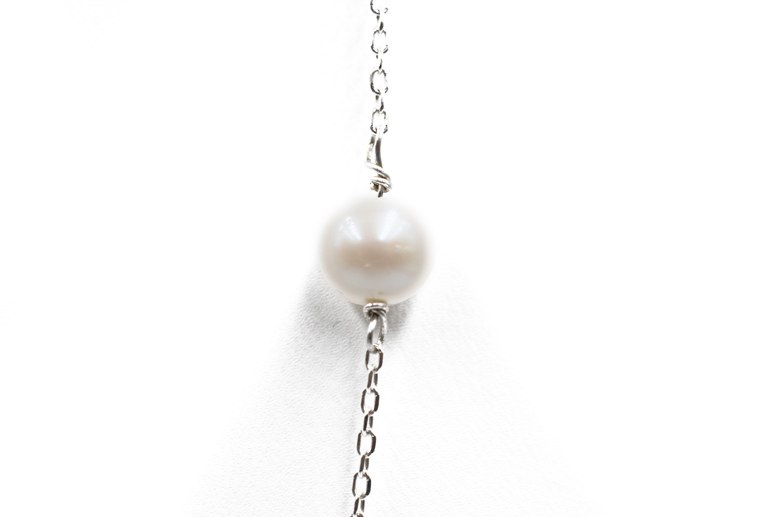 Lapis Silver Long Chain Necklace