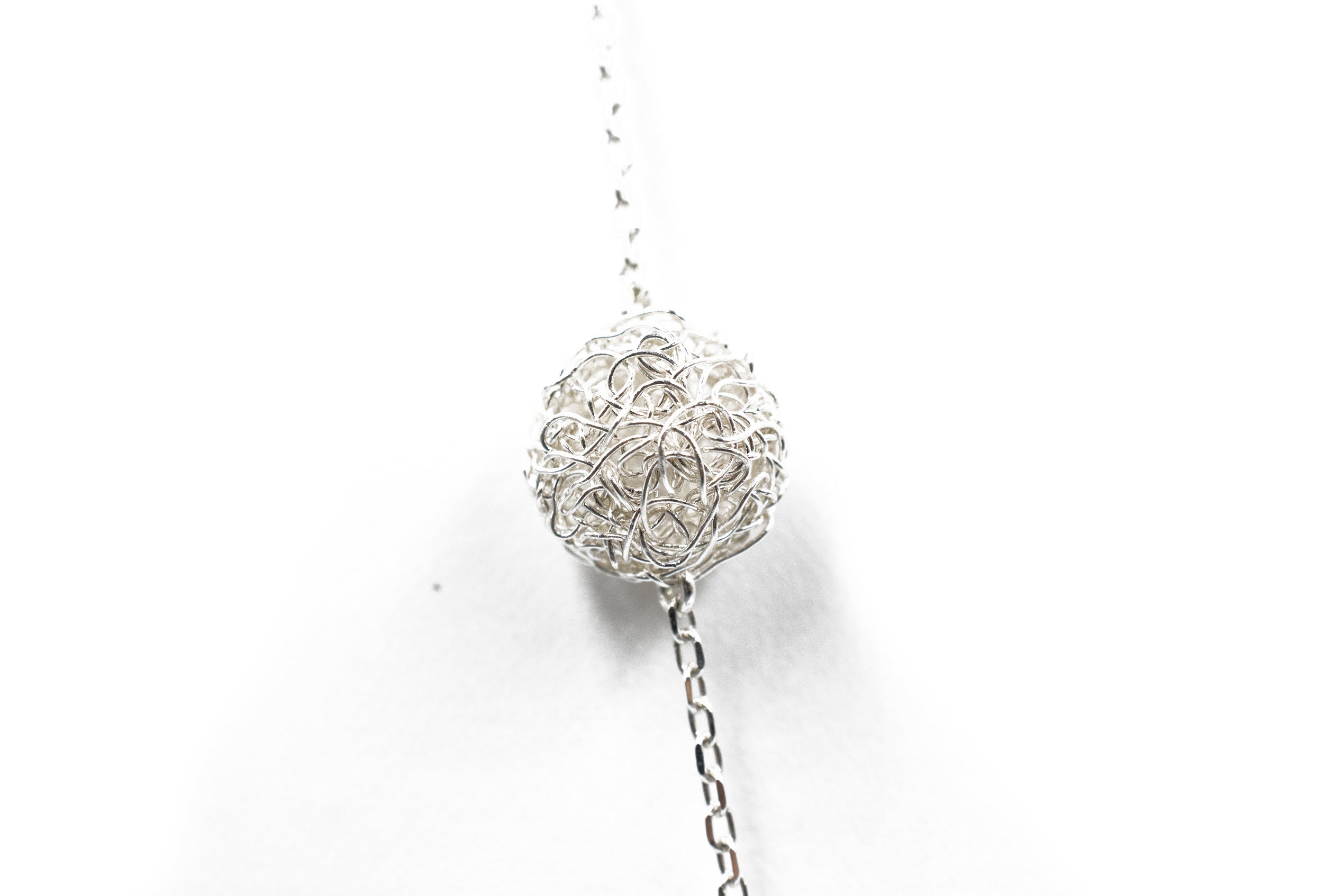Lapis Silver Long Chain Necklace