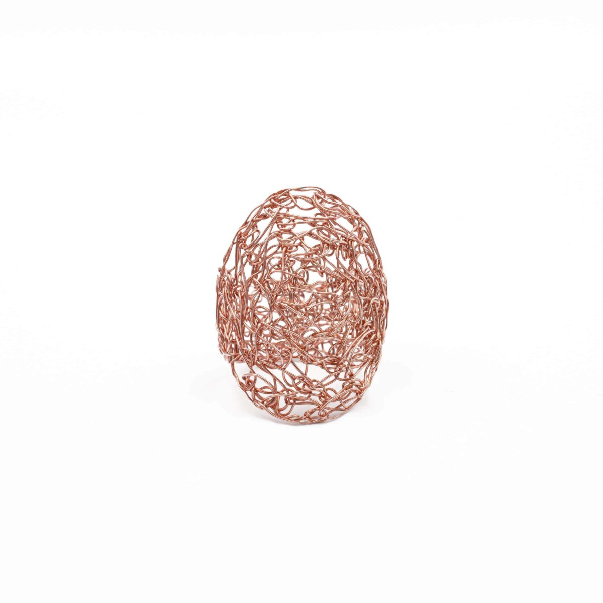 front view of adjustable ring in rose gold