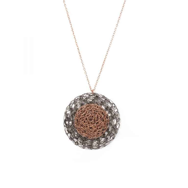 rose gold circle pendant necklace