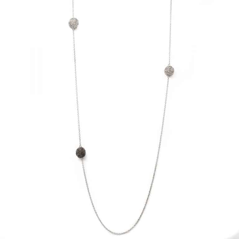 long pendant necklace in silver color