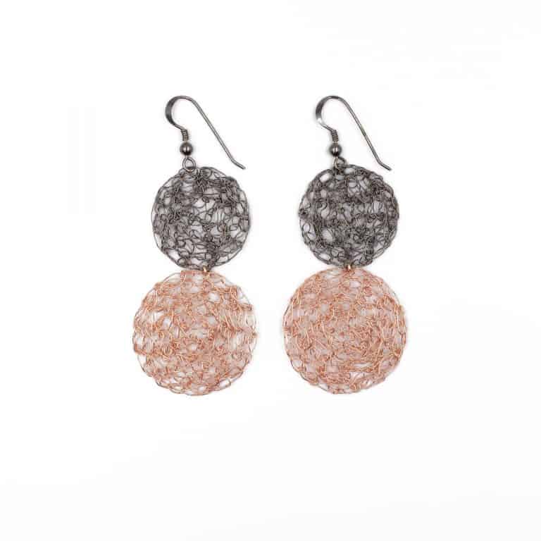 rose gold round earrings for women