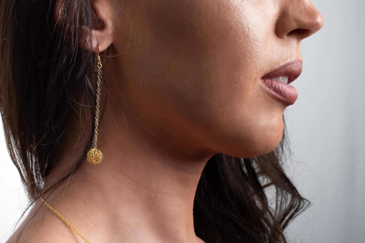 long gold earrings for women